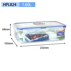 Microwaveable Plastic Food Storage, Bento Box (model: HPL824-1600ML)