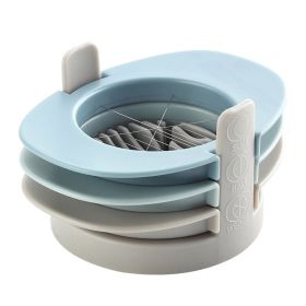 Stainless Steel, 3 in 1, Wire Boiled Egg Slicer (Color: Blue)