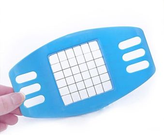 Stainless Steel French Fry Cutter (Color: blue cutter)