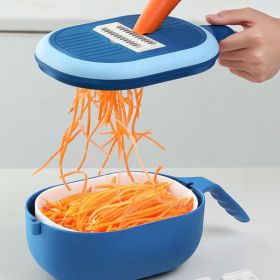 Multi Purpose Vegetable Cutter, Slicer, Grater, Colander, Mandolin (Color: Blue)