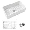 Lordear 33 Inch Farmhouse Sink, White Ceramic Single Bowl Kitchen Sink
