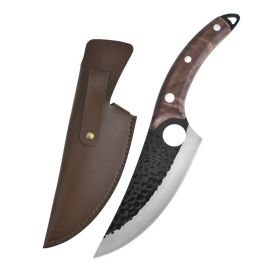 Hand Forged Boning Knife (Color: Wood With Leather case)