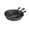 3-piece Pre-Seasoned Cast Iron Skillet Set