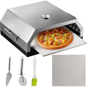 Outdoor Portable Stainless Steel Pizza Oven With Kit (Color: Silver)
