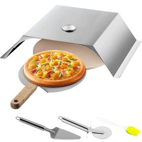 Portable Stainless Steel Pizza Oven with Kit (Color: Silver, size: 22")