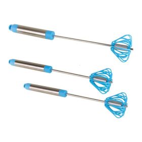 Home Commercial-Rotating Turbo Push, Self Turning Whisk, Mixer- 3-Pack (Color: Blue)