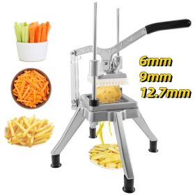 6mm/9mm/12.7mm, Commercial Grade French Fry Cutter (Color: Silver, size: 6 mm)