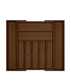 Adjustable, Expandable Kitchen Utensils Drawer Organizer (Color: Brown)
