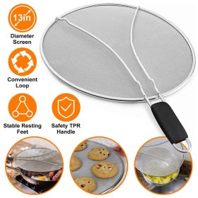 Stainless Steel Fine Mesh Splash Shield, Hot Oil Stopper (size: 25cm)
