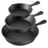 3-piece Pre-Seasoned Cast Iron Skillet Set
