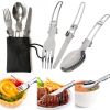 Camping Tableware Set with Folding Spoon and Mini Gas Stove