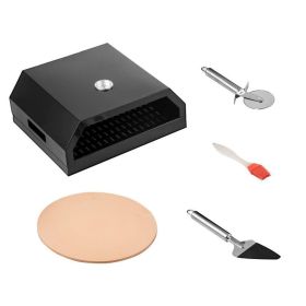 Portable Stainless Steel Pizza Oven with Kit (Color: Black, size: 12")