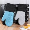 Silicone Insulated Oven Mitten  High Temperature Kitchen Anti-Hot Gloves