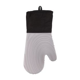 Silicone Insulated Oven Mitt (Color: Grey)