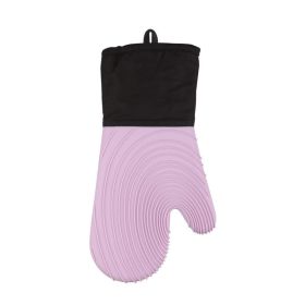 Silicone Insulated Oven Mitt (Color: Purple)