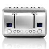 4 Slice Toaster with LED Screen, Stainless Steel