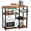 3-Tier Industrial Kitchen Baker's Rack, Utility Microwave Oven Stand, Storage Rack, Workstation Shelf