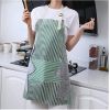 Striped Linen Apron, Adjustable Kitchen Cooking Apron, Cotton And Linen Machine Washable With 2 Pockets
