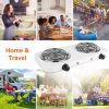 2000W Electric Double Burner, Portable Coil Heating Hot Plate for Countertop, RV Hotplate with Non Slip Rubber Feet 5 Temperature Adjustments