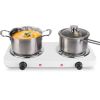 2000W Electric Double Burner, Portable Coil Heating Hot Plate for Countertop, RV Hotplate with Non Slip Rubber Feet 5 Temperature Adjustments