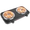 2000W Electric Double Burner, Portable Coil Heating Hot Plate for Countertop, RV Hotplate with Non Slip Rubber Feet 5 Temperature Adjustments
