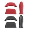 Silicone Pot & Handle Holders - 3 pieces - 1 Long Holder and 2 Semicircular Handle Cover - Heat Protecting Silicone Anti-Hot Non-Slip
