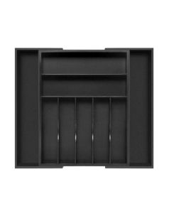 Colored (see Colors), Expandable, Kitchen Utensils Drawer Organizer, Bamboo Flatware Organizer (Color: Black)