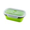 Collapsible Silicone Food Storage with Fork Spoon, Expandable Eco Lunch Bento Box, BPA-Free Dishwasher Freezer Microwave Safe