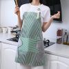 Striped Linen Apron, Adjustable Kitchen Cooking Apron, Cotton And Linen Machine Washable With 2 Pockets