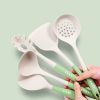 4pcs/5pcs/7pcs Food Grade Silicone Spatula; Cooking Tongs; Ladle; Straining Spoon; Large Spoon; Pasta Spoon; Display Rack