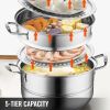 Kitchen Supplise-Glass Lid, Multi Tier, Stainless Steel Steamer Set