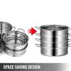 Kitchen Supplise-Glass Lid, Multi Tier, Stainless Steel Steamer Set