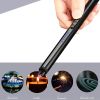 1pc Electric Lighter, Flameless, Windproof, USB Long Lighter; Rechargeable Lighter With Safety Lock; Lighters For Kitchen Camping BBQ Picnic