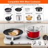 2000W Electric Double Burner, Portable Coil Heating Hot Plate for Countertop, RV Hotplate with Non Slip Rubber Feet 5 Temperature Adjustments