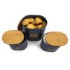 Three Piece Essential Houseware Kitchen Storage and Organization Canister Set